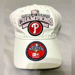NWT Philadelphia Phillies 2008 World Series baseball hat. White with logo.